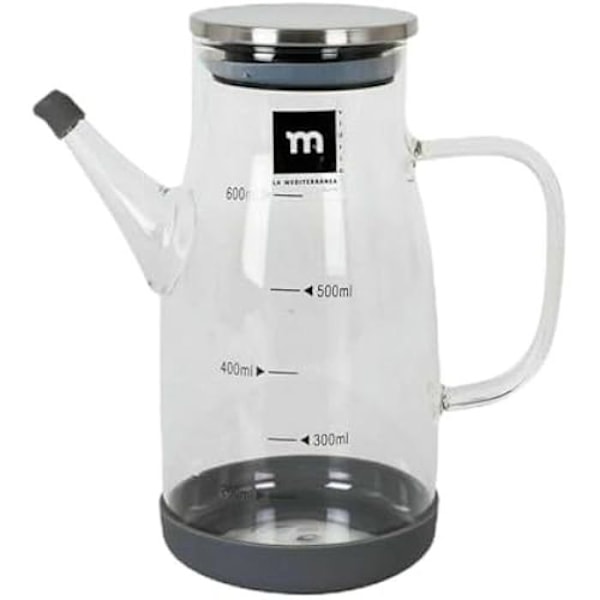 Cruet - LA MEDITERRÁNEA - 600 ml - Ruostumaton teräs - Borosilikaattilasi - Monivärinen Flerfärgad
