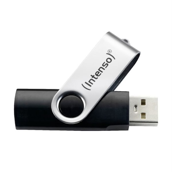 16 Gt Intenso Basic Line USB-avain - Blisterpakkaus - Flash-muisti - Hi-Speed USB - USB-muistitikku musta, Hopea