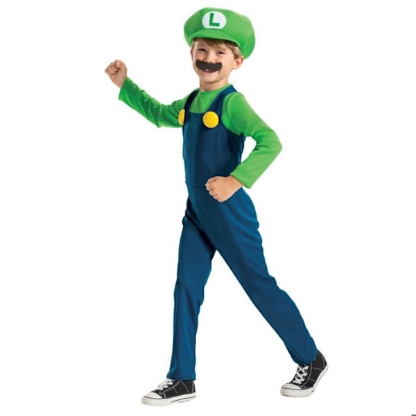 Super Mario Luigi karnevalsdräkt - DISGUISE - Barn 7-8 år - Blå, Grön, Vit Blå grön