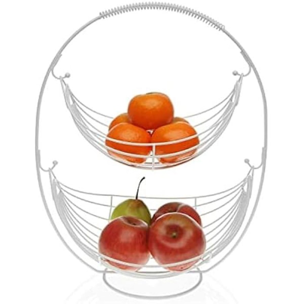 Frugtfad - VERSA - 2 højder - Hvid - 2 dele - Elegant design Vit