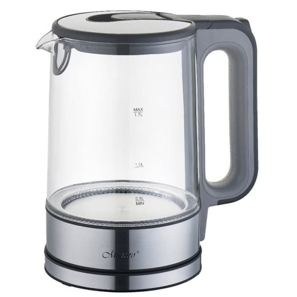 Maestro 1,7L vattenkokare i glas med invändig ljus 360 graders bas Automatisk avstängning Kalkfilter