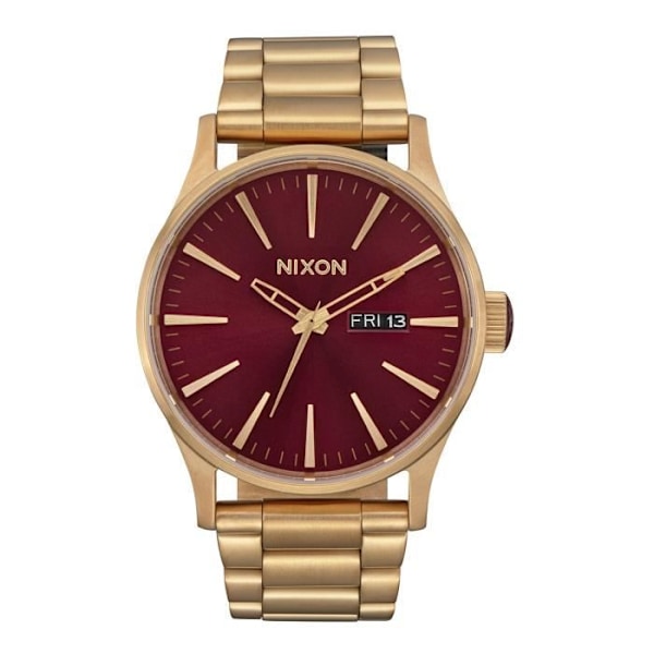 Klocka - Nixon - Sentry - Oxblood sunray/guld - Rostfritt stål - Vattentålighet 100m Oxblodssolstråle/guld