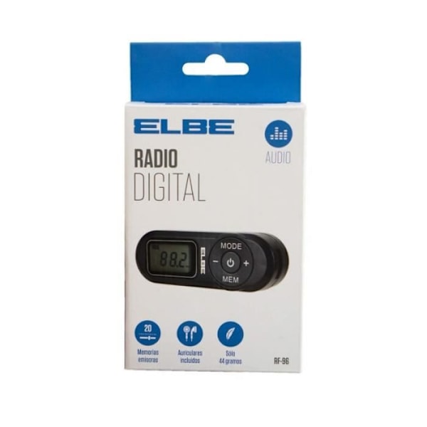 Bærbar radio - ELBE - RF96 - Sort - FM - Digital Svart