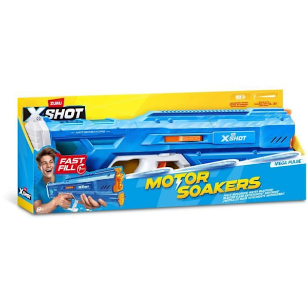 Moottoroitu vesipistooli - ZURU - X-SHOT Mega Pulse - Nopea täyttö - Ladattava akku - Kantama 9 m - Säiliö 1,1 L