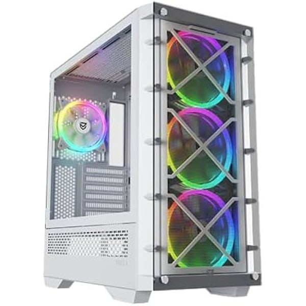 PC-gamingetui - NFORTEC - DRACO X - 4x 120 mm PWM ARGB - ARGB-controller - Hærdet glas