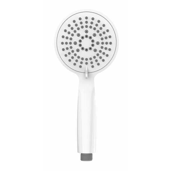 WENKO Young 5-spray duschhuvud, lätt att rengöra, universalanslutning 1/2", plast, ø 11 cm, vit