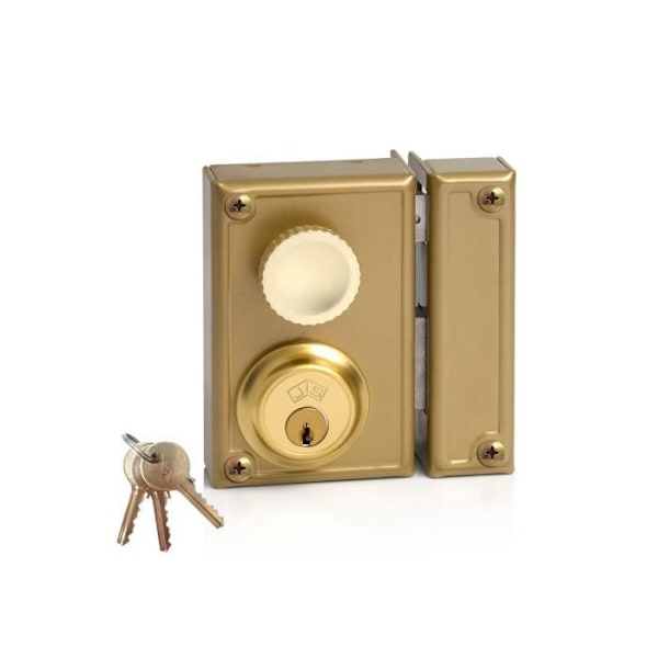 Overflademonteret lås - GENERISK - JIS 34-7d - Hvid - Sikkerhedsniveau 6 - Halvcylinder - 70 mm - Europæisk
