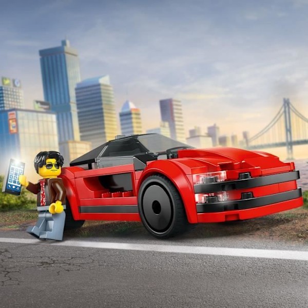 LEGO City 60448 Röd sportbil - Byggleksak för pojkar från 5 år och uppåt Röd