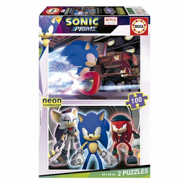 Pussel 2x100 Sonic Prime Neon
