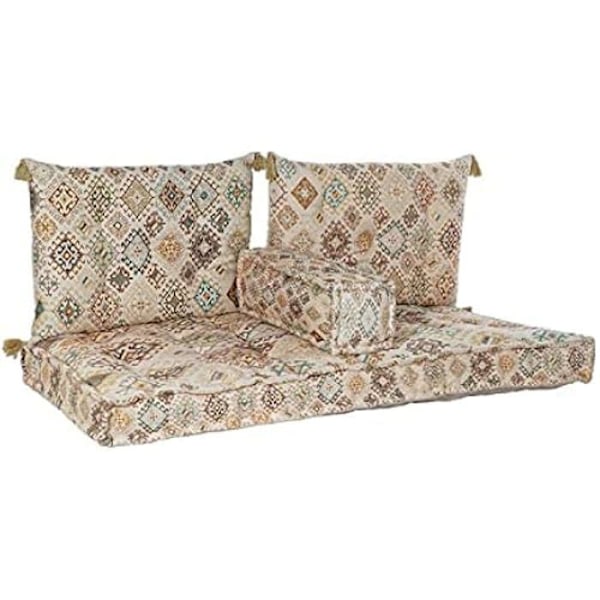 2-sits soffa - DKD Heminredning - Gul och Brun - Bomull - Mått 30x171x75 cm Gul, brun