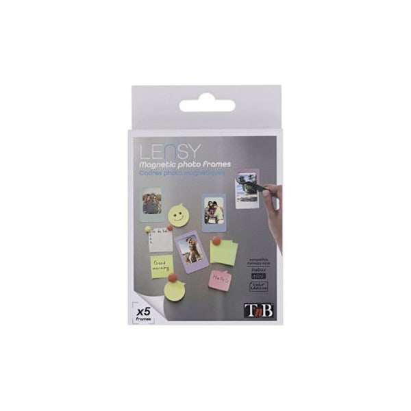 Magnetisk billedramme - TNB - Lensy - 5 farver - Kompatibel med Instax Mini - Dimensioner 5,6x0,2 cm 5 forskellige farver