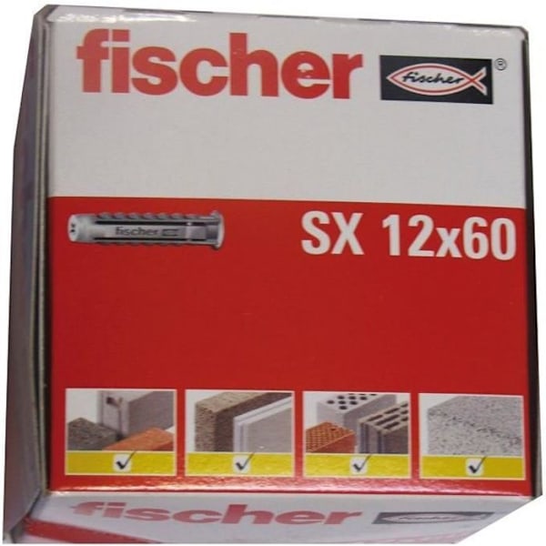 Nylonexpansionspluggar S 12X60 kartong med 25 st - FISCHER - 70012