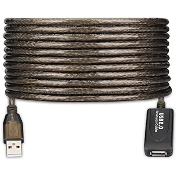 Ewent 5 Meter USB 2.0 Hane A till Hona A Förlängningskabel 480 Mbps förstärkarkabel för skrivare, mus, tangentbord,