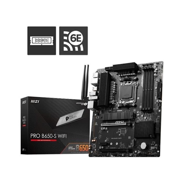 Moderkort - MSI - PRO B650-S WIFI AM5 ATX-slot