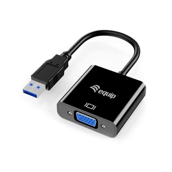 USB grafikkortadapter EQUIP - 1920 x 1080 pixels - Sort Sort