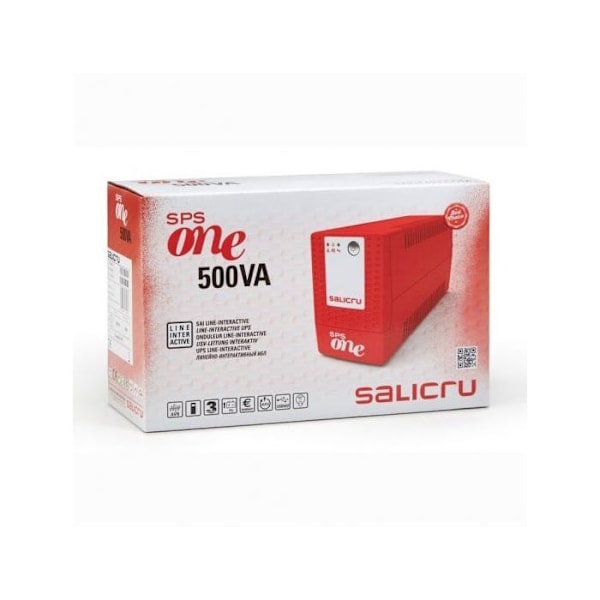SALICRU SPS 500 ONE S Line-interaktiv inverter - 500VA - 2 Shuko/FR-stik - 3 års garanti