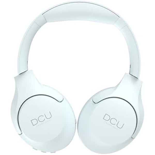 DCU TECNOLOGIC - Trådløse Bluetooth hovedtelefoner - USB-C opladning - Foldbare Tiara hovedtelefoner - Digital støjreduktion 15-20dB - Vit