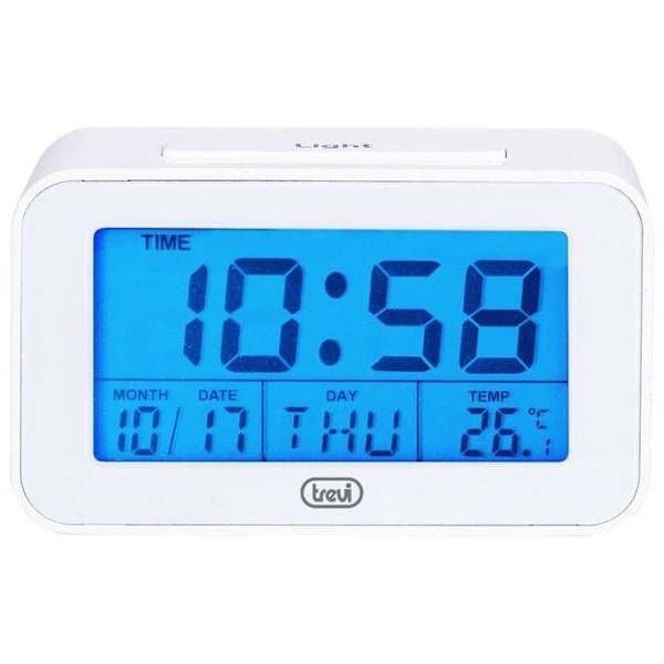 Digitalur - Trevi - SLD 3P50 - Stor LCD-skærm - Programmerbar vækkeur - Snooze-funktion Vit