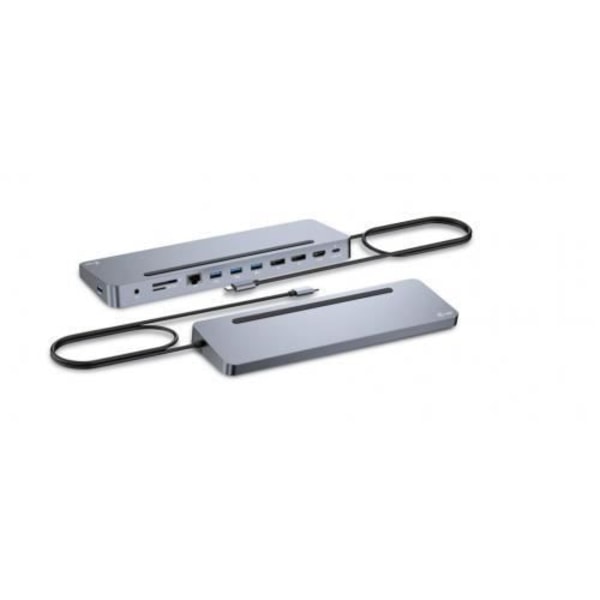 USB-C-tukiasema - I-TEC - Ergonominen 4K - 3 Näyttöä - 100W - Metalli