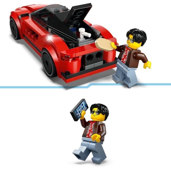 LEGO City 60448 Röd sportbil - Byggleksak för pojkar från 5 år och uppåt Röd