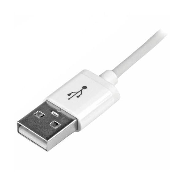 1m Apple Lightning till USB-kabel i vit - Lightning Sync-sladd för iPhone, iPod, iPad - Vit - USBLT1MW