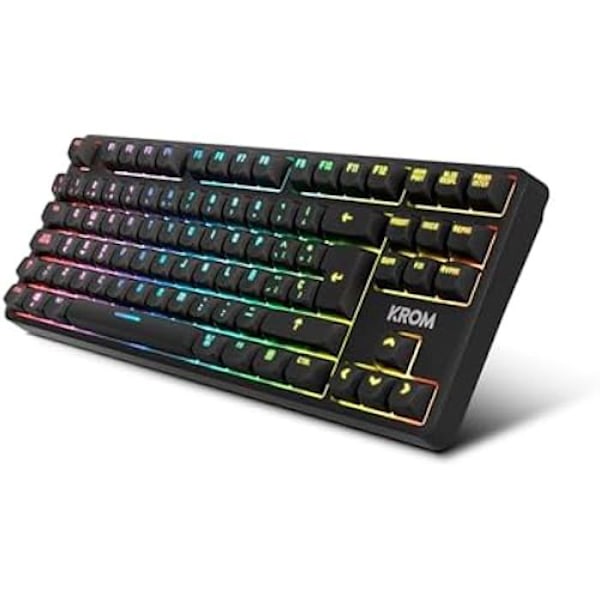 Mekaniskt tangentbord - KROM - Kernel Pro - RGB 18 Effects - Bluetooth 5.3 - TKL - Full Antighosting Svart, Vit