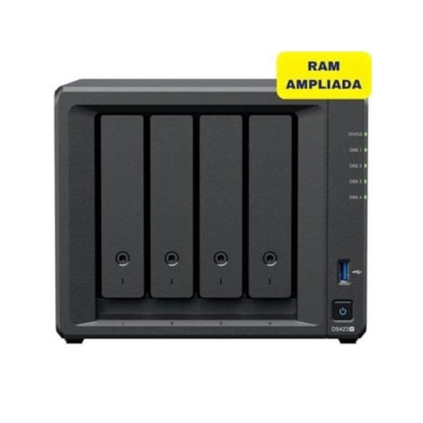NAS Synology Diskstation DS423+ 4 fackor 6GB DDR4 Intel Celeron J4125 2x1GbE NVMe RAID Btrfs Skrivbord