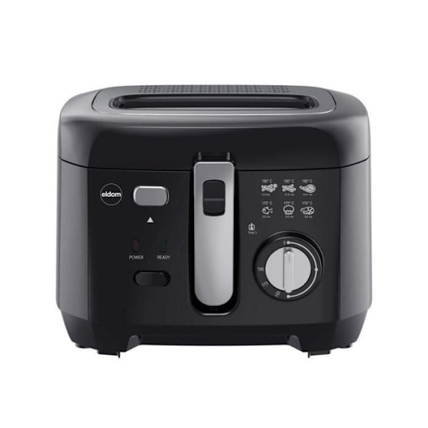 ELDOM Fritøjs FREET, 2,5 L, 400 g pomfritter, temperaturregulator, aftagelig oliereservoir, sort - FR18C