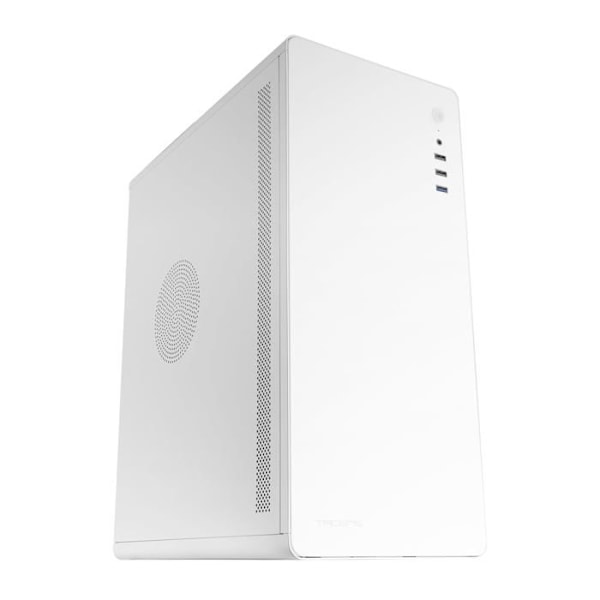 Tacens ENSIS, ATX PC-case, Helmetal design, Ultra-robust struktur, Semi-tårn med Ultra-stille 120 mm FDB blæser, Hvid
