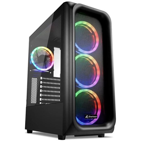 Spil PC-enge - Sharkoon - TK5M RGB - Sort - RGB-belysning - Tempereret glaspaneler Sort