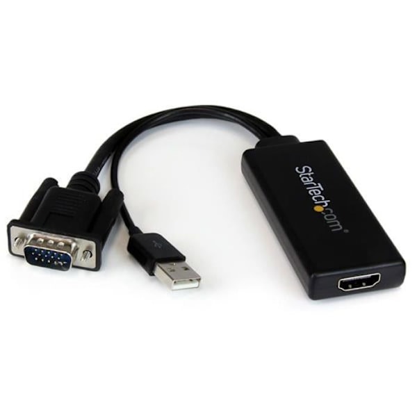 STARTECH.COM VGA-HDMI-sovitin, jossa ääni ja virta USB-liitännän kautta - VGA-HDMI-muunnin - 1080p