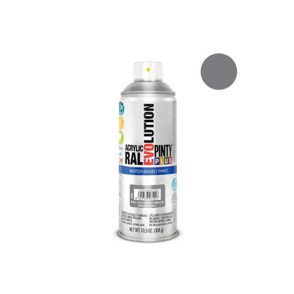 GENERISK - Pintyplus Evolution vattenbaserad sprayfärg 520cc Ral 7012 Basaltgrå