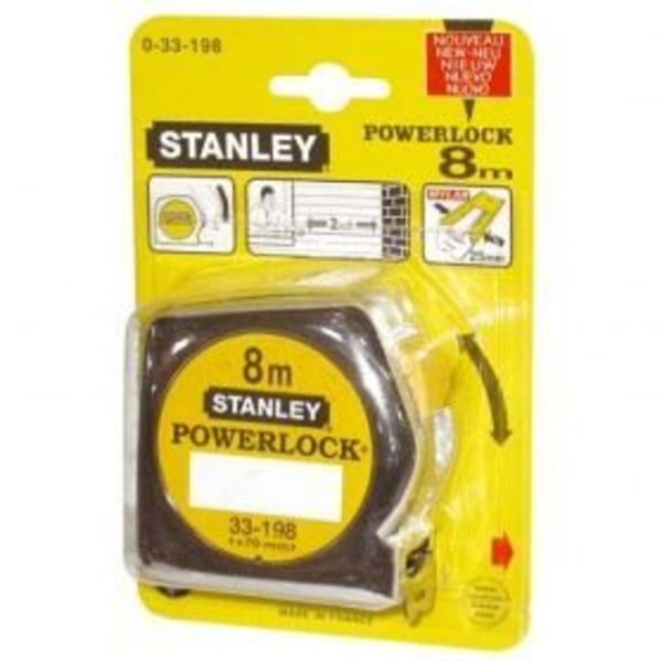 STANLEY - Klassinen mittanauha 10m x 25mm - Kestävä ABS-kromipinnoitettu kotelo, joka kestää iskuja ja liekkiä