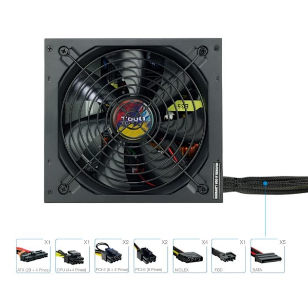TooQ TQAPOLO-750SP 750 W strømforsyning Sort