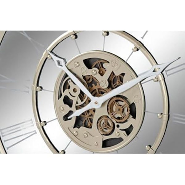 Väggklocka - HOME ESPRIT - Champagne - Järn - Spegel - 66,5 x 68,5 cm Flerfärgad