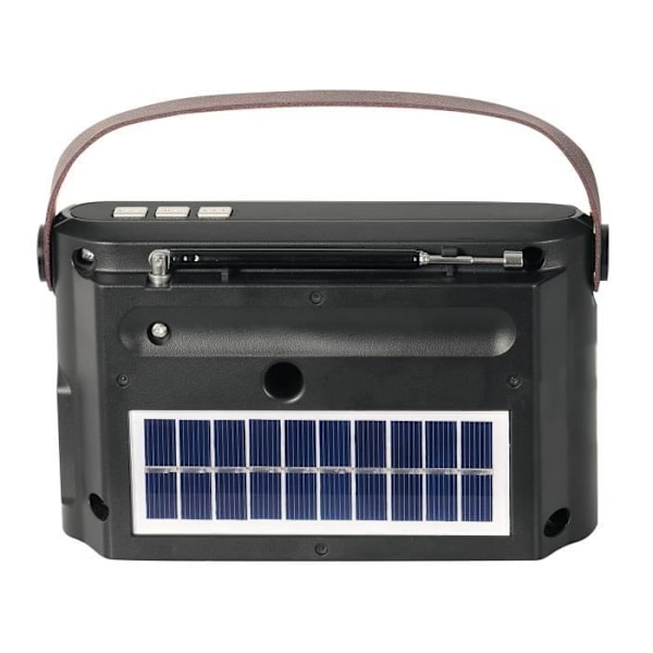 Trevi sort RA 7F25 BT multi-band solar bærbar radio - FM/AM/SW, MP3-afspiller, Bluetooth sort