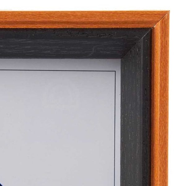 Billede ramme - WADIGA - Sort og brun - Glas og MDF træ - 27x22x3 cm - Moderne design svart och brun