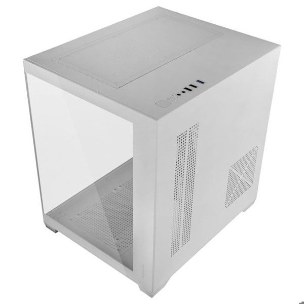 Mars Gaming MC-VIEW2, MikroATX-chassi, Dubbel härdat glas, 1x FRGB 120mm-fläkt, 240mm kylning, Dubbel kammare, Vit