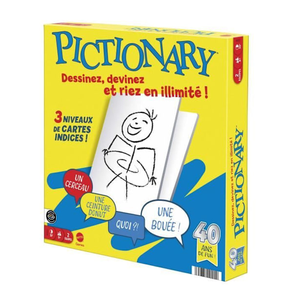 Pictionary-Familiespil til børn og voksne - 8 år+ - JDX98 Flerfärgad