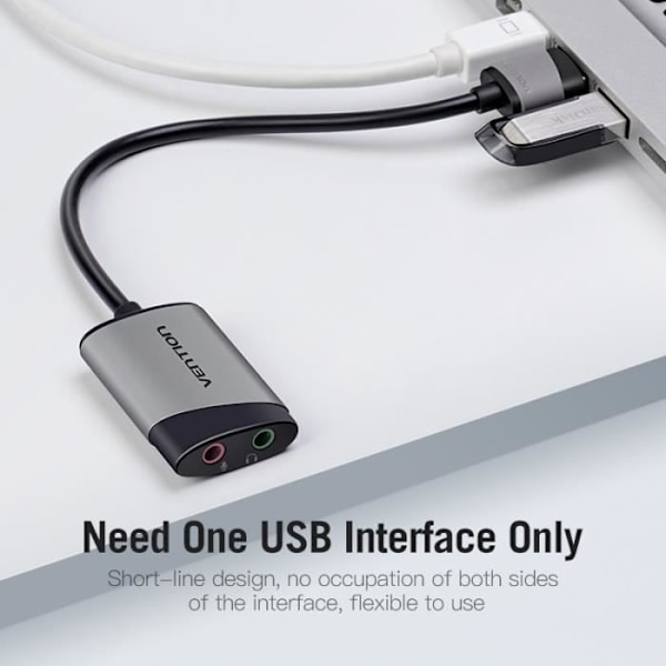 VENTION USB-lydkort til ekstern 3,5 mm lydadapter med mikrofon til PS4-hovedtelefoner