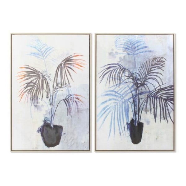 Ramme DKD Home Decor Canvas Plant (2 stk) (83 x 4,5 x 123 cm)
