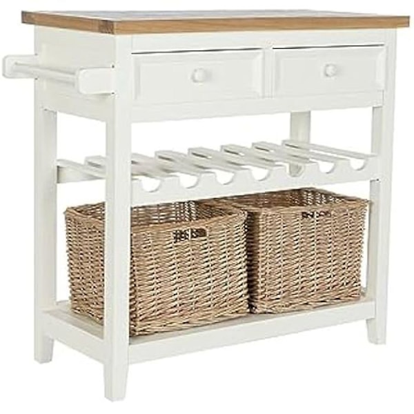 Sidebord - DKD HOME DECOR - Standard - Beige - Flettet og paulownia træ - 80x88x38 cm beige
