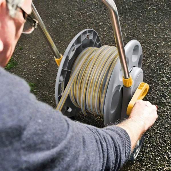 Spolevogn udstyret med Ø15mm 30m slange 2432 HOZELOCK - Vogn udstyret med kvalitets 4-lags strikket slange