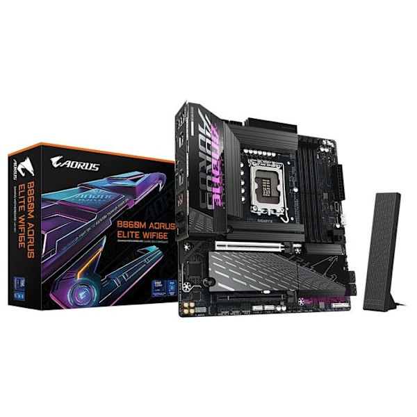 B860M A ELITE WIFI6E Gigabyte B860M AORUS ELITE WIFI6E - Micro ATX bundkort Socket 1851 Intel Z890 Express - 4x DDR5 - M.2 PCIe 5.