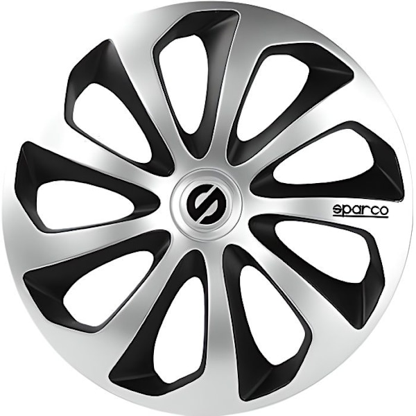 SPARCO 4-hjuls navkapsler - Sicilia - SPC1673SVBK - 16" - Grå/sort