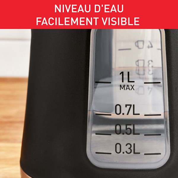 Bouilloire électrique INCLUDEO 1 L, Nem praktisk brug, Ergonomisk håndtag KI533811 Svart