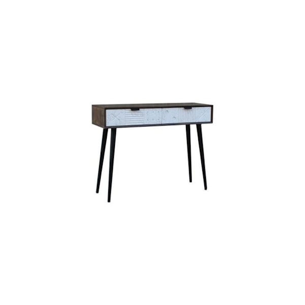 Stuekonsol - DKD Home Decor - Mango træ - Metal - 105x35x77 cm - Elegant og holdbar brun/vit/svart