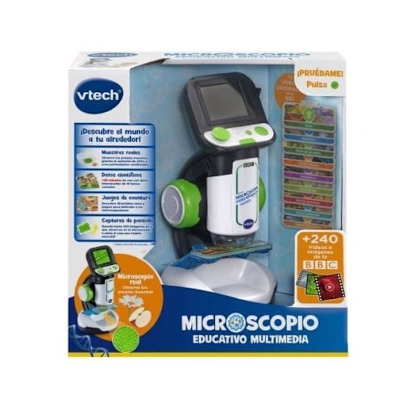 Mikroskop VTech Multimedia HD-skärm 200x 240 Bilder BBC 18 Smartkort
