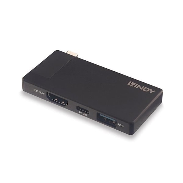 Lindy DST-Micro USB-C dockingstation til bærbar computer - sort - TU