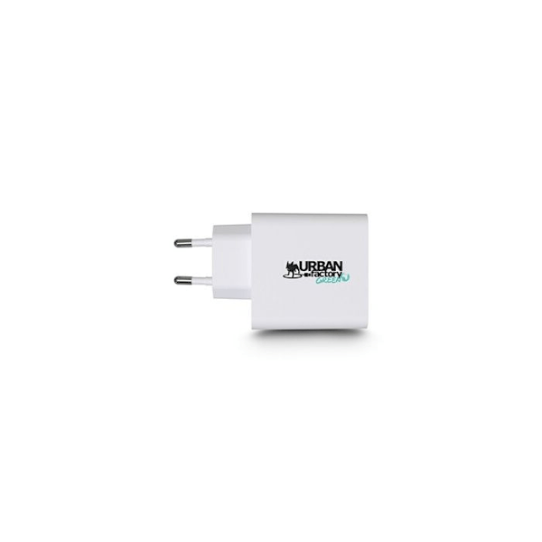 USB-C väggladdare - Urban Factory - CYCLEE - 65 W - Ekodesignad - Vit